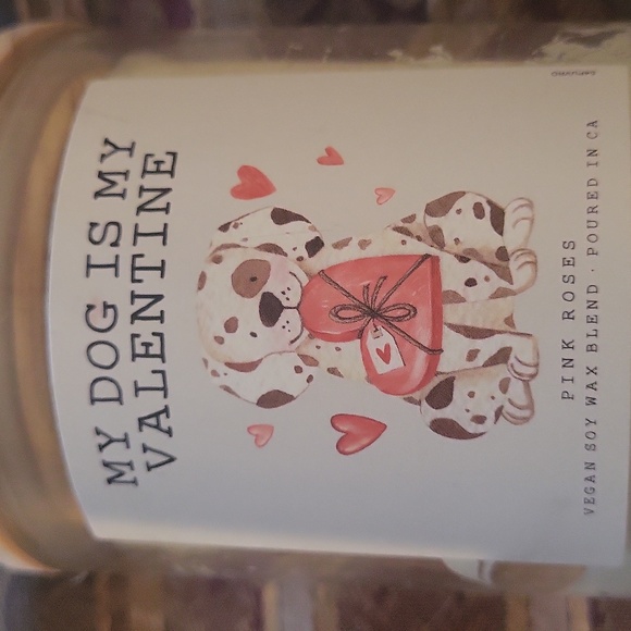 Pink Roses Candle - My Dog is My Valentine - Picture 2 of 3